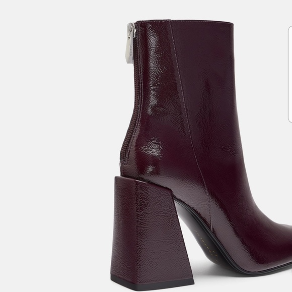 Zara Patent Finish Heeled Ankle Boots - Picture 4 of 5